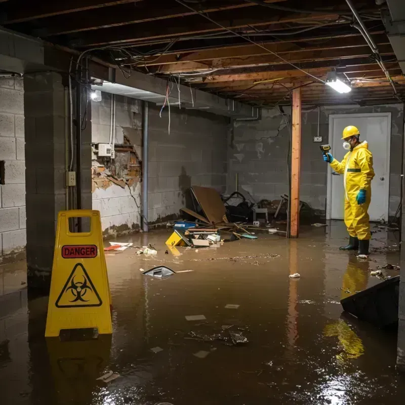 Flooded Basement Electrical Hazard in Elkins, WV Property